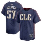 Men's Cleveland Guardians Shane Bieber  Navy 2024 City Connect Limited Jersey