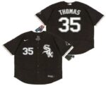 Men's Chicago White Sox #35 Frank Thomas Black Stitched Flex Base  Jersey