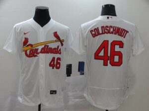 Men's St. Louis Cardinals #46 Paul Goldschmidt White Stitched Flex Base  Jersey