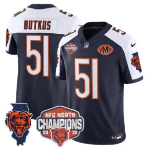 Dick Butkus #51 Chicago Bears CHI 2025 NFC North Champions Patch Jersey V2 - All Stitched