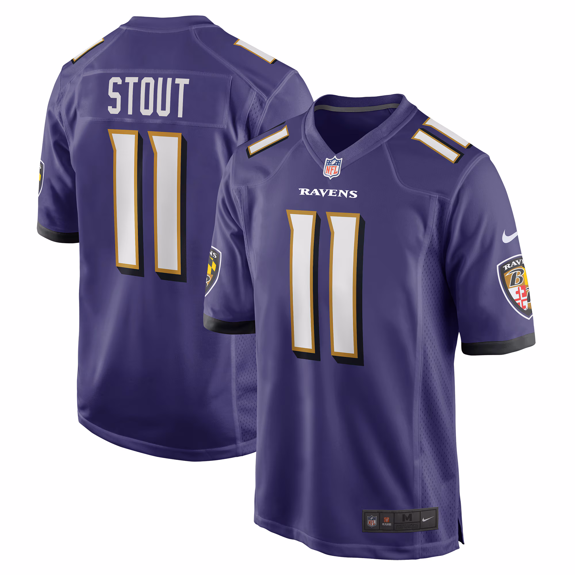 Stout Baltimore Ravens Player Game Jersey - Purple