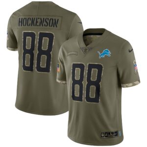 T.J. Hockenson Detroit Lions  2022 Salute To Service Limited Jersey - Olive