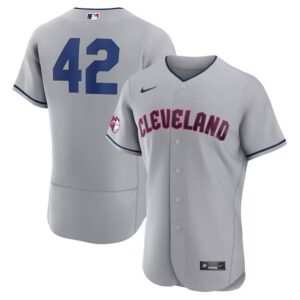 Men's Cleveland Guardians #42  2023 Jackie Robinson Day Gray Flex Base Jersey