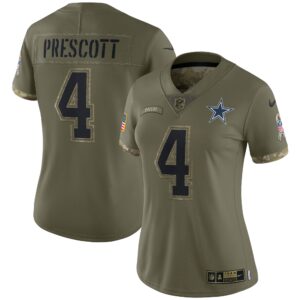 Dak Prescott Dallas Cowboys  Women's 2022 Salute To Service Limited Jersey - Olive