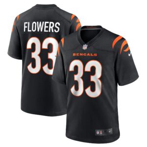 Tre Flowers Cincinnati Bengals  Game Jersey - Black