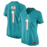 Number 1 Mom Miami Dolphins Women's Game Jersey - Aqua