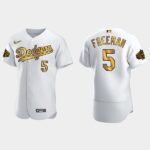 Men's Los Angeles Dodgers #5 Freddie Freeman 2022 All-Star Game Flex Base Jersey - White Gold