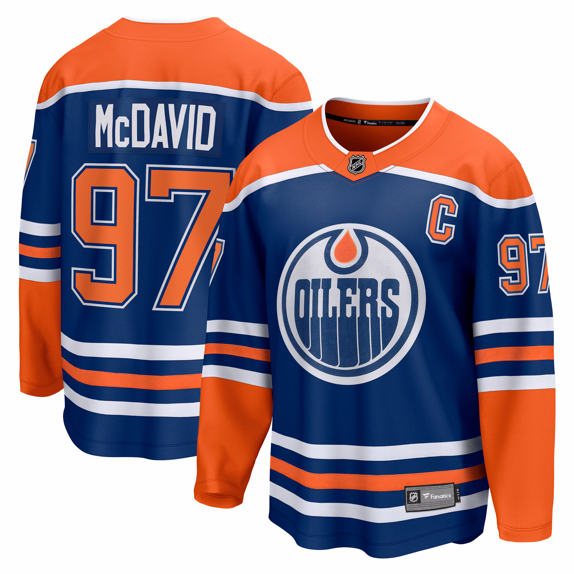 Edmonton Oilers Connor McDavid #97 Fanatics Royal Home Breakaway Jersey