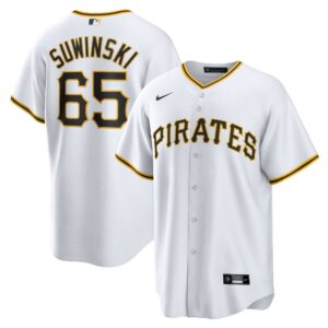 Men's Pittsburgh Pirates Jack Suwinski  White Home Replica Jersey