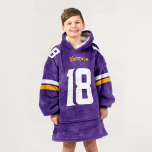 Kid J.J 18 Minnesota Football Unisex Blanket Hoodie