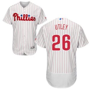 Philadelphia Phillies #26 Chase Utley White(Red Strip) Flexbase Collection Stitched Jersey