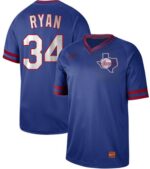 Men's  Texas Rangers #34 Nolan Ryan Royal Cooperstown Collection Stitched Jersey