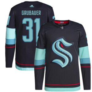 Philipp Grubauer Seattle Kraken  Home Authentic Primegreen Player Jersey - Navy
