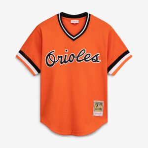 Baltimore Orioles Cal Ripken Jr. #8 Mitchell & Ness Orange Authentic Batting Practice Jersey