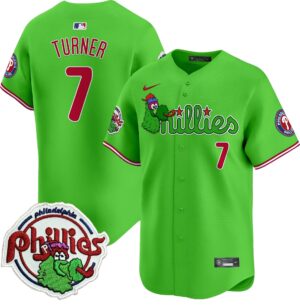Trea Turner #7 Philadelphia Phillies Phanatic Patch Vapor Premier Limited Jersey V3 - All Stitched