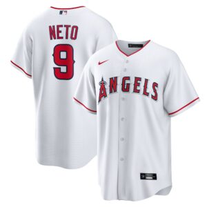 Los Angeles Angels Zach Neto #9 White Home Replica Jersey