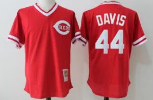Men's Mitchell and Ness Cincinnati Reds #44 Eric Davis Red Stitched Jersey