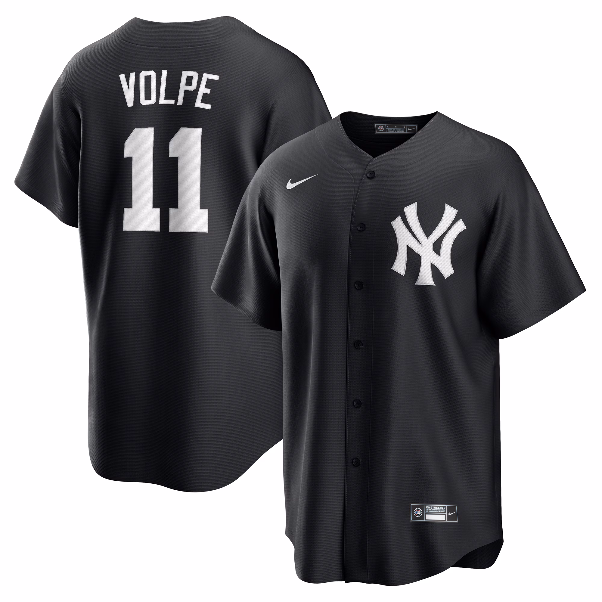 New York Yankees Anthony Volpe #11 Black Fashion Replica Player Jersey