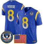 Jared Verse #8 Los Angeles Rams 2025 United States 250th Anniversary Patch Vapor Limited Jersey - All Stitched