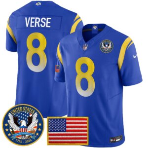 Jared Verse #8 Los Angeles Rams 2025 United States 250th Anniversary Patch Vapor Limited Jersey - All Stitched