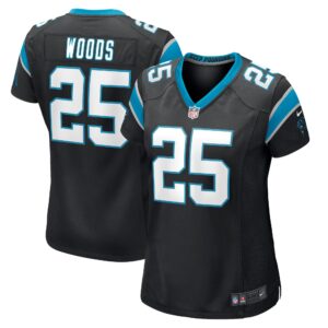Xavier Woods Carolina Panthers  Women's Game Jersey - Black