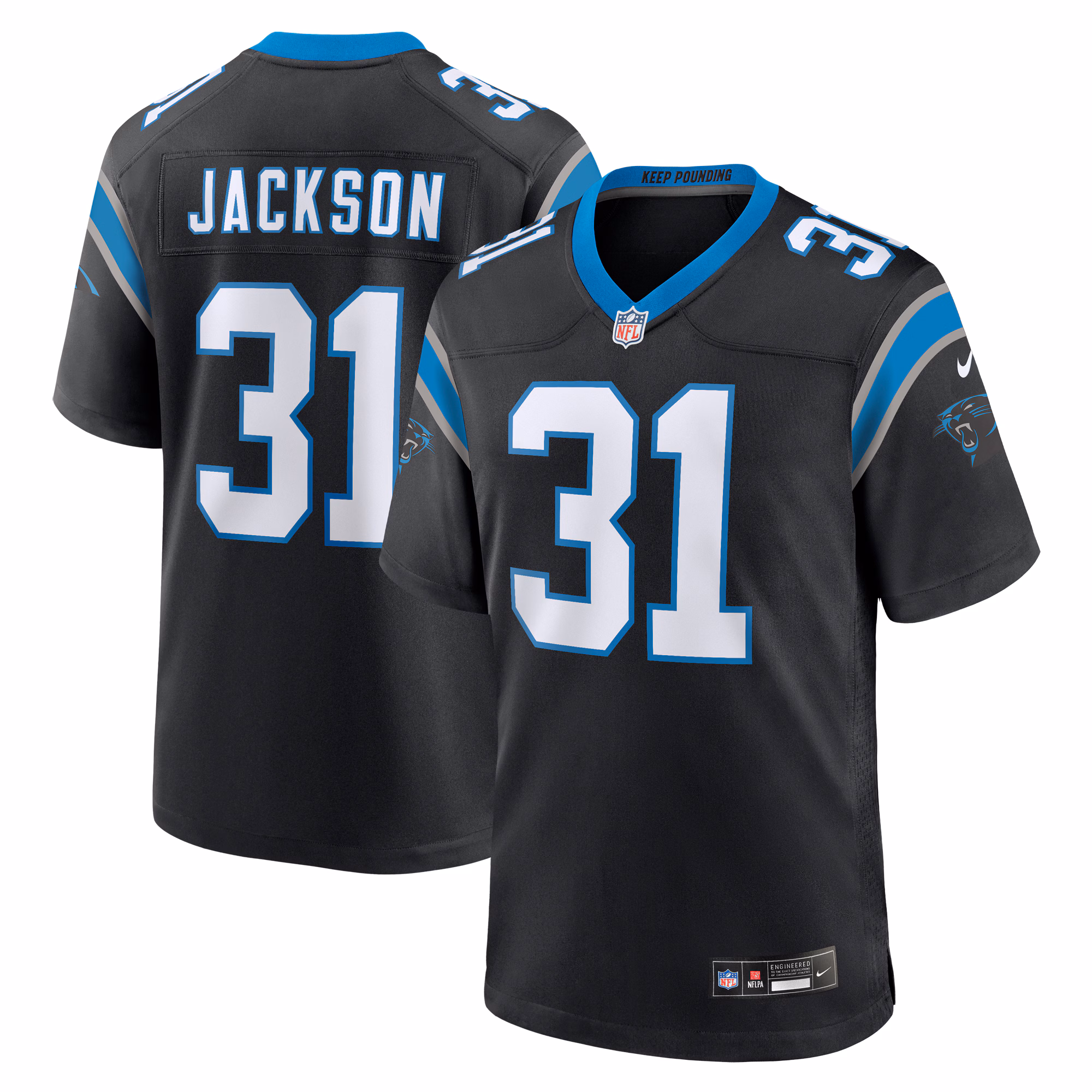 Lamar Jackson Carolina Panthers  Game Jersey -  Black