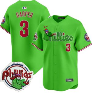 Bryce Harper #3 Philadelphia Phillies Phanatic Patch Vapor Premier Limited Jersey V3 - All Stitched