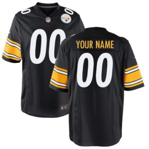 Pittsburgh Steelers  Youth Custom Game Jersey - Black