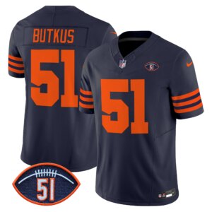Dick Butkus #51 Chicago Bears CHI Dick Butkus Patch Throwback Vapor Limited Jersey - All Stitched