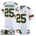 Hurricanes #25 Miami Hurricanes MIA 2026 CFP Final & Florida Patch Vapor Limited Jersey - All Stitched