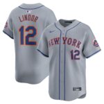 Men's New York Mets Francisco Lindor  Gray Away Limited Player Jersey