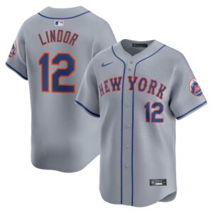 Men's New York Mets Francisco Lindor  Gray Away Limited Player Jersey