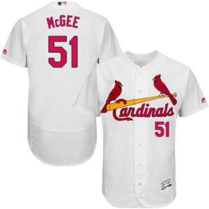 St. Louis Cardinals #51 Willie McGee White Flexbase Collection Stitched Jersey