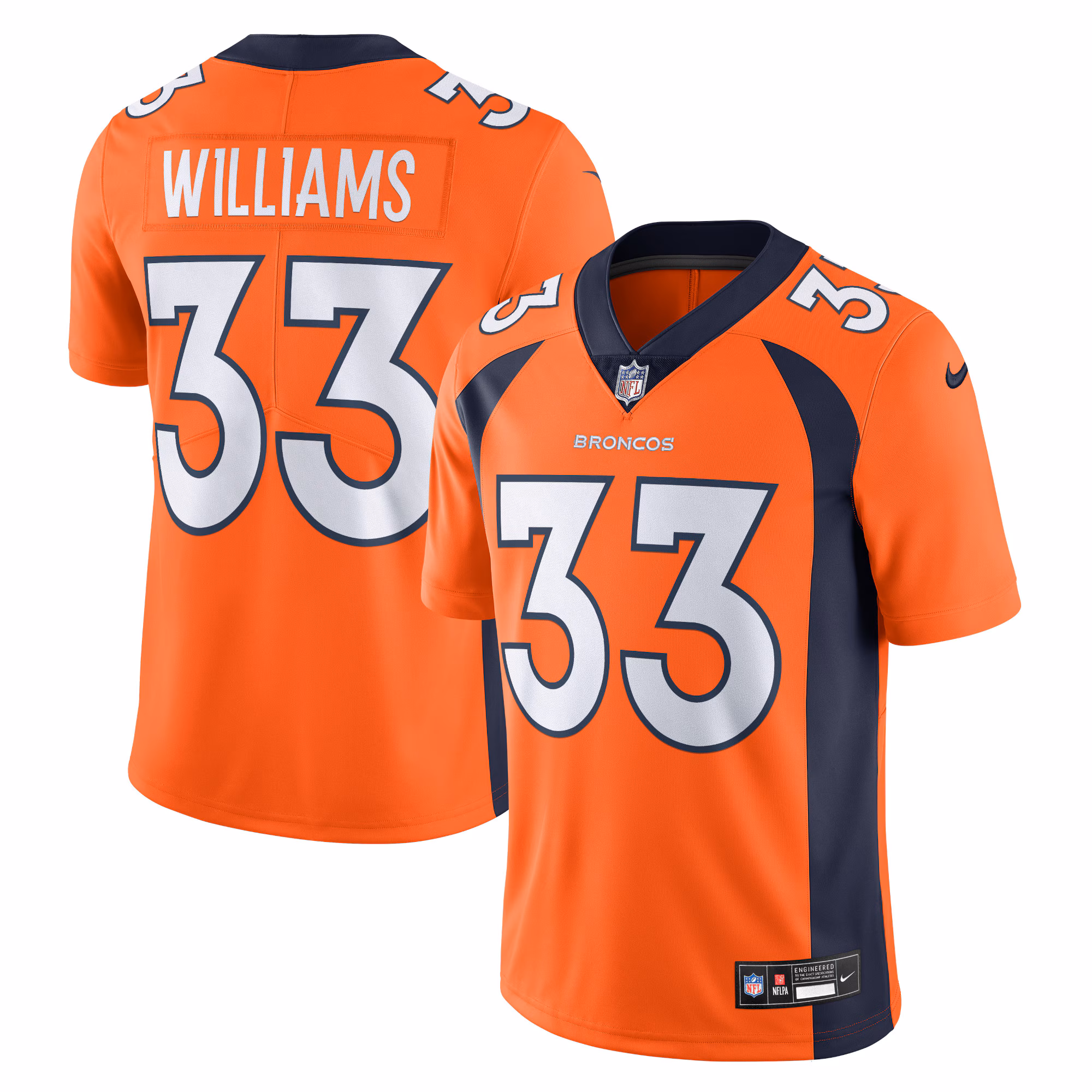 Javonte Williams Denver Broncos  Vapor Untouchable Limited Jersey - Orange