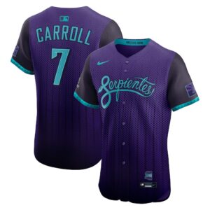 Men's #7 Corbin Carroll Arizona Diamondbacks  2025 City Connect Elite Player Purple Jersey