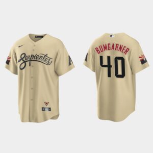 Men's Arizona Diamondbacks #40 Madison Bumgarner 2021 City Connect Gold Jersey