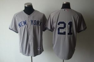 New York Yankees #21 Paul O'Neill Grey Stitched Jersey
