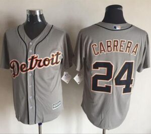 Detroit Tigers #24 Miguel Cabrera Grey New Cool Base Stitched Jersey