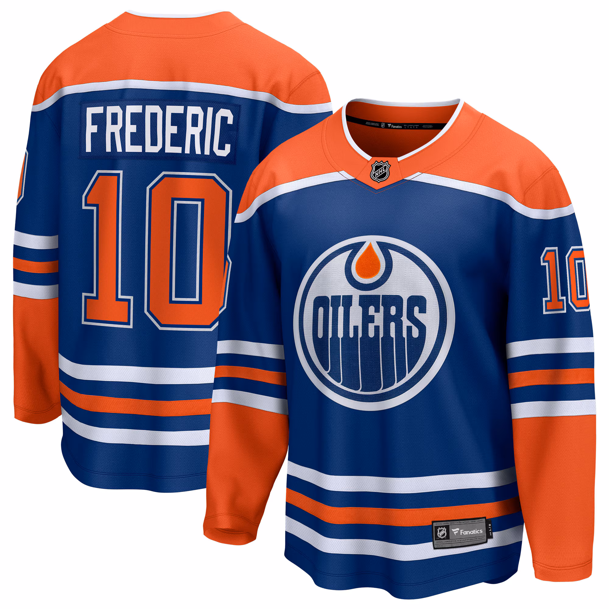 Edmonton Oilers Trent Frederic #10 Fanatics Royal Home Breakaway Jersey