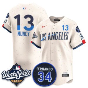 Max Muncy #13 Los Angeles Dodgers 2025 World Series Home Limited Player Jersey - Cream