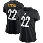 Women's Najee Harris Black Pittsburgh Steelers Player Name & Number T-Shirt