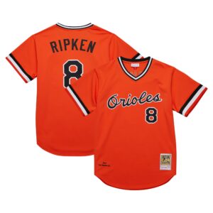 Baltimore Orioles Cal Ripken Jr. #8 Mitchell & Ness Orange 2001 Cooperstown Collection Authentic Throwback Jersey