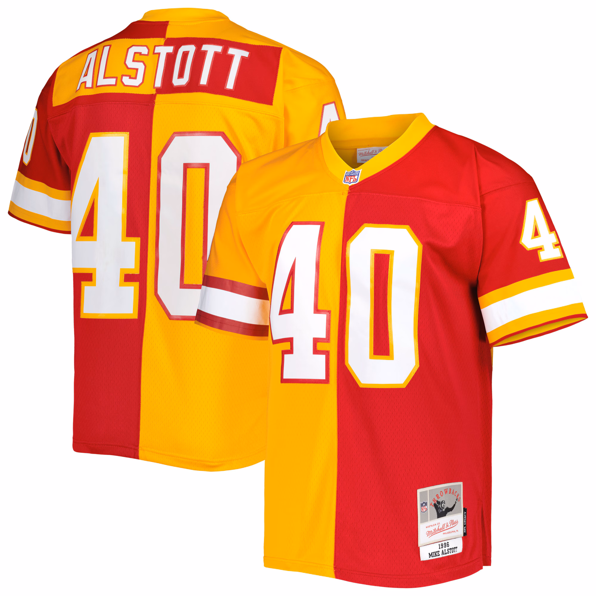 Mike Alstott Tampa Bay Buccaneers 1996 Split Legacy Replica Jersey - Orange/Red