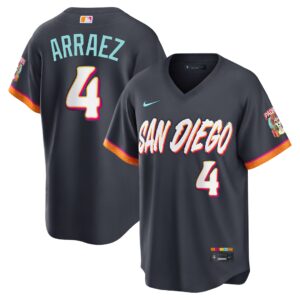Luis Arraez #4 San Diego Padres Obsidian 2026 City Connect Stadium Jersey