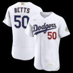 Los Angeles Dodgers Mookie Betts #50 White 2026 Gold Collection Authentic Jersey