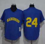 Mitchell And Ness 1991 Seattle Mariners #24 Ken Griffey Light Blue Throwback Stitched Jersey