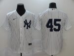 Men's New York Yankees #45 Gerrit Cole White Home No Name Stitched Cool Base  Jersey