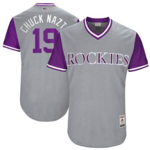 Colorado Rockies #19 Charlie Blackmon Gray "Chuck Nazty" Players Weekend Stitched Jersey
