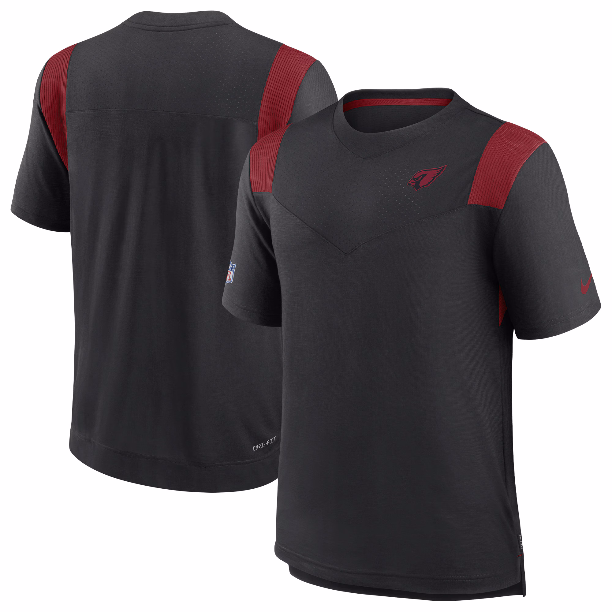 Men's Black Arizona Cardinals Sideline Tonal Logo Performance Player T-Shirt
