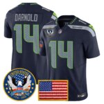 Sam Darnold #14 Seattle Seahawks United States 250th Anniversary Patch Vapor Limited Jersey - All Stitched